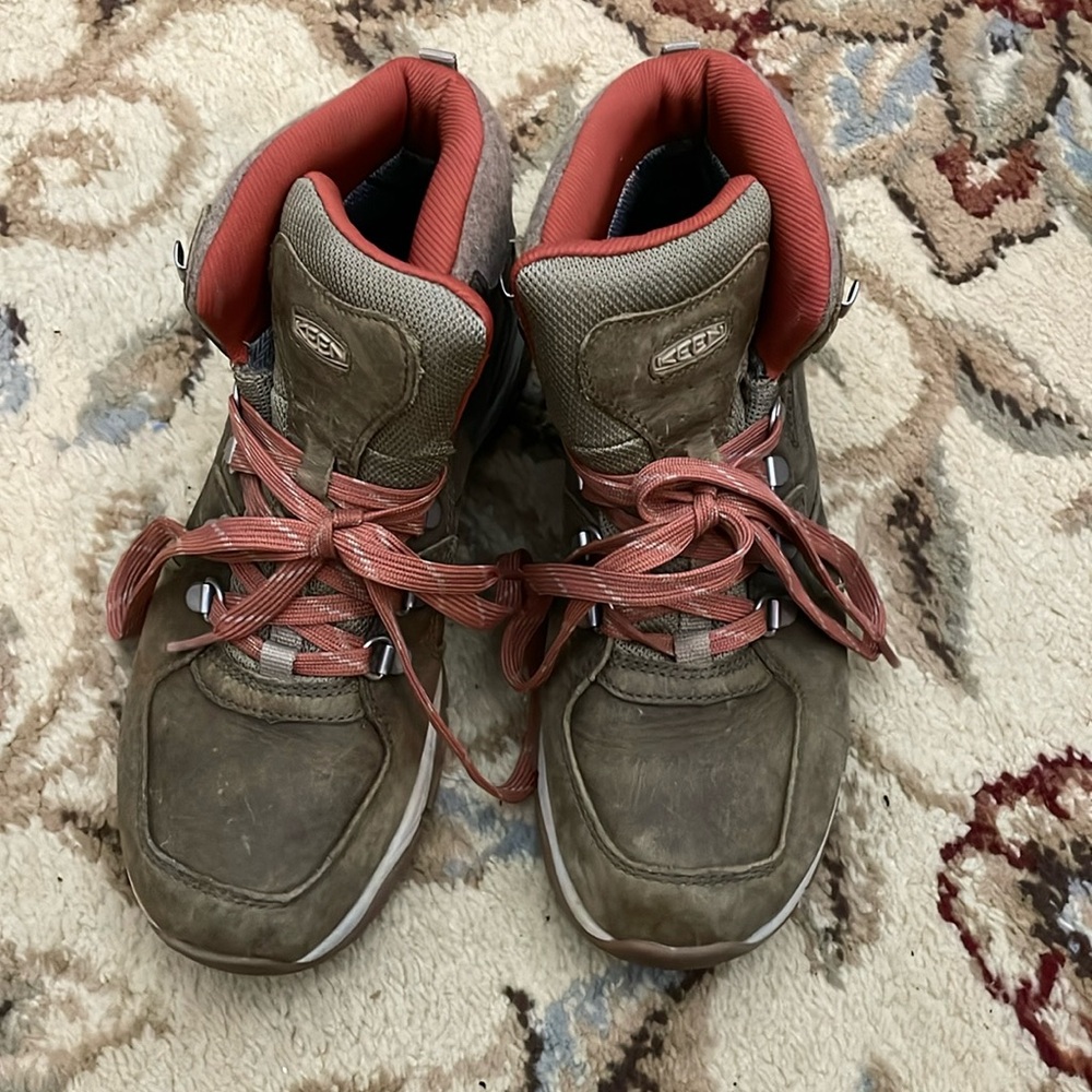 Keen Olive and Coral Athletic Shoes